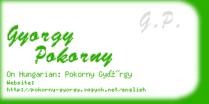 gyorgy pokorny business card